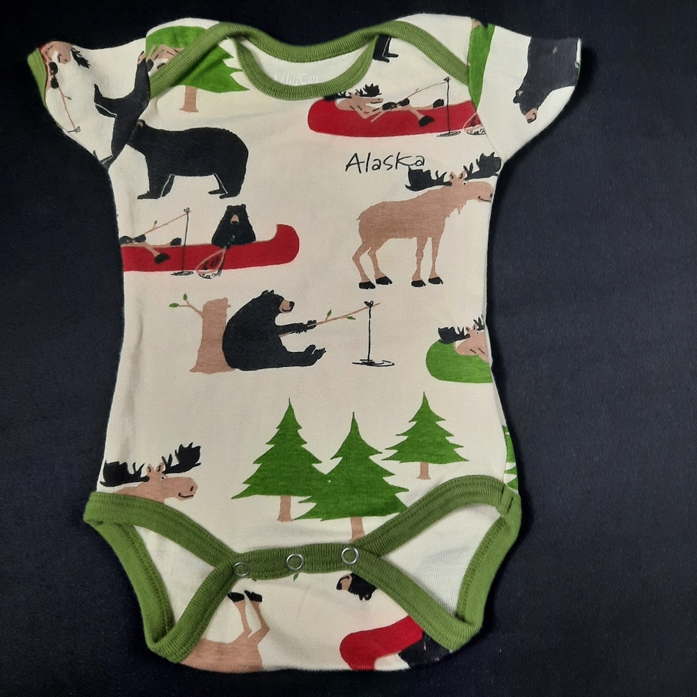 Alaska print onesie all over print size 3-6mo